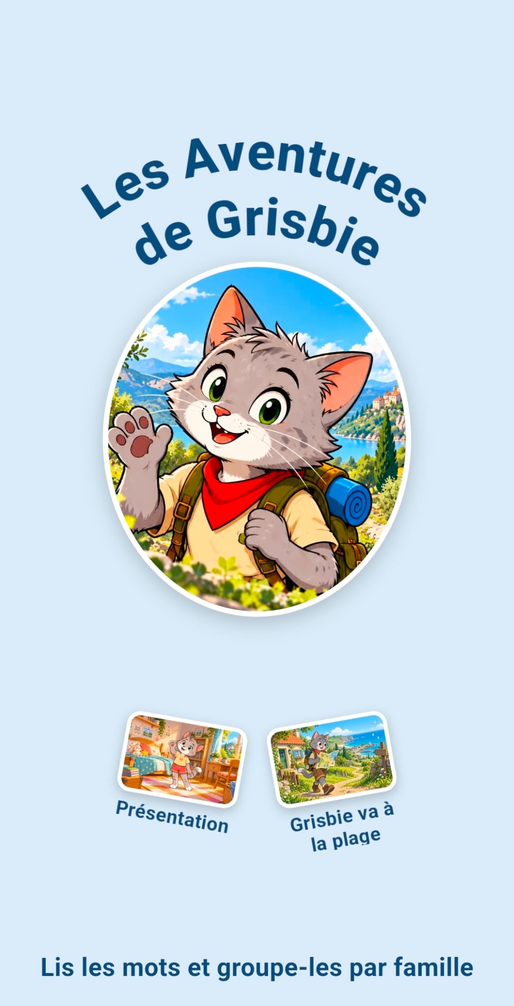 Les Aventures de Grisbie — écran d'accueil