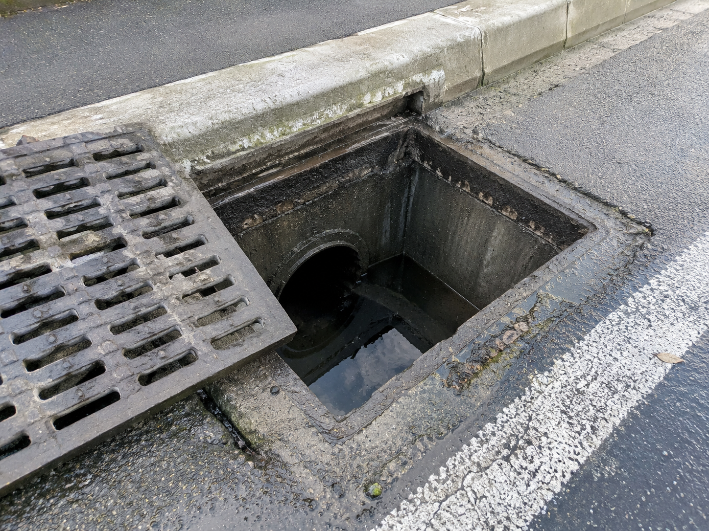 Regard d'assainissement : vue extérieure (accès, contexte) et photos intérieures (arrivées, sorties, état) regroupées dans le même POI TopAssist